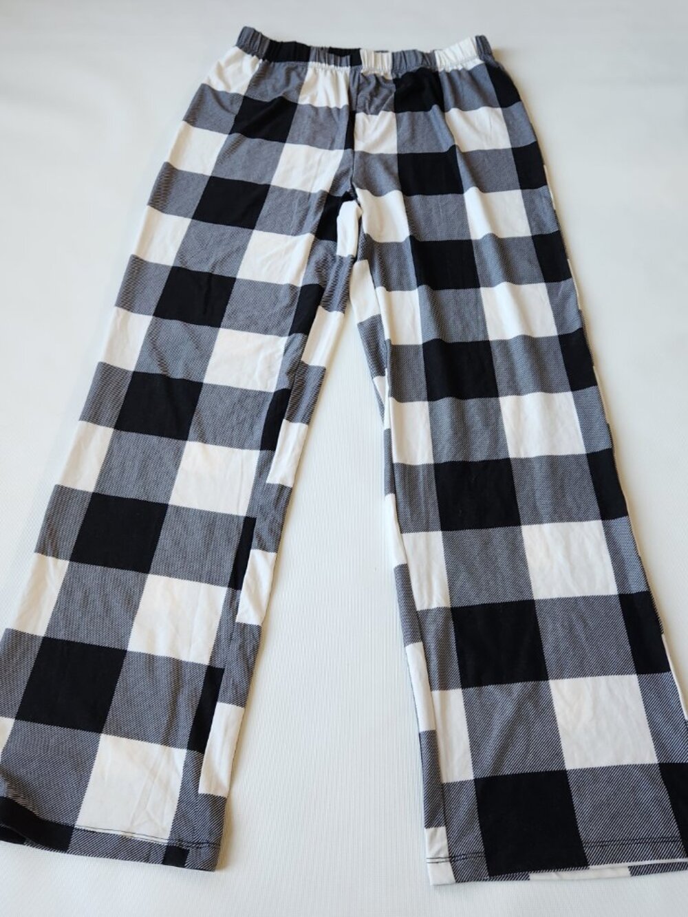 Women's Cozy Vibes Pajama Set Black Graphic Top Buffalo Plaid Lounge Pants Soft - Picture 8 of 11